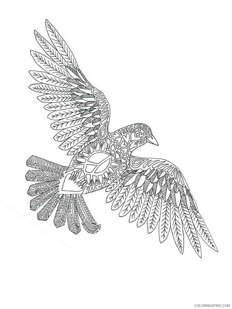 Bird Zentangle Coloring Pages zentangle dove 3 Printable 2020 678 Coloring4free