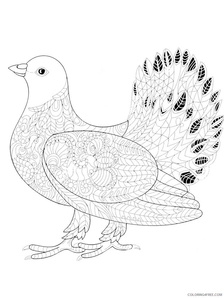 Bird Zentangle Coloring Pages zentangle dove 4 Printable 2020 679 Coloring4free