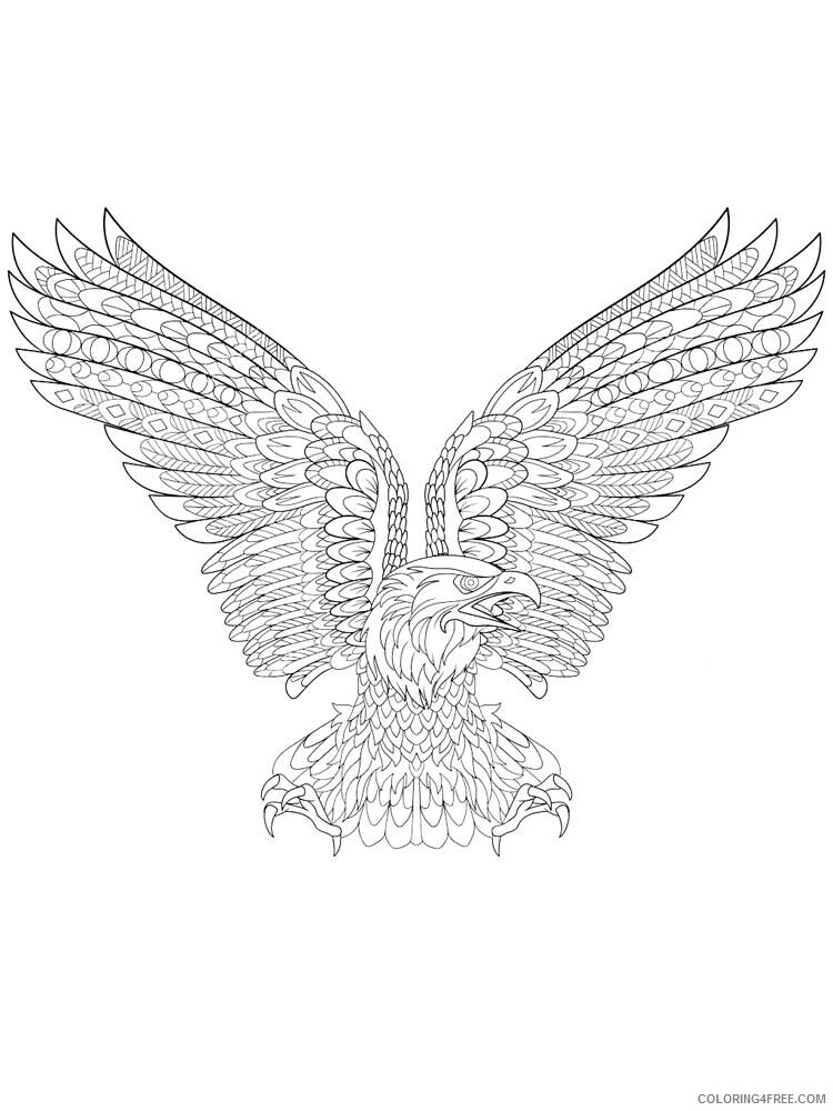 Bird Zentangle Coloring Pages zentangle eagle 3 Printable 2020 687 Coloring4free