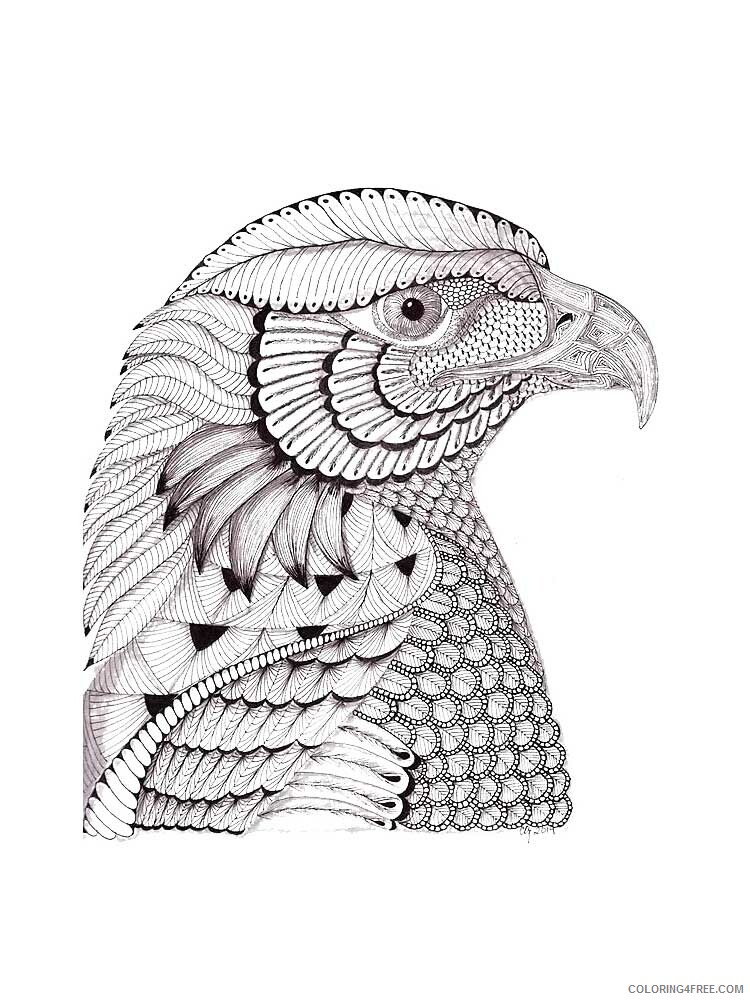 Bird Zentangle Coloring Pages zentangle eagle 5 Printable 2020 689 Coloring4free