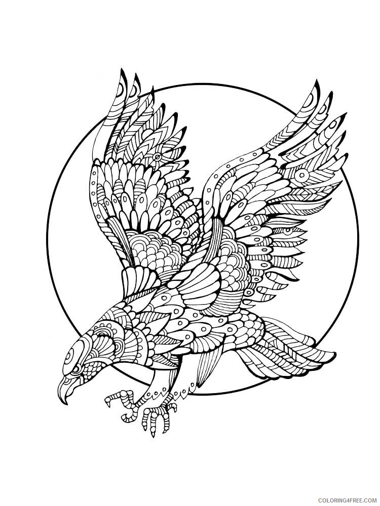 Bird Zentangle Coloring Pages zentangle eagle 7 Printable 2020 691 Coloring4free