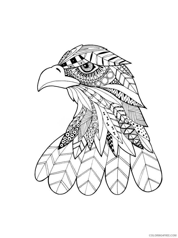 Bird Zentangle Coloring Pages zentangle eagle 9 Printable 2020 693 Coloring4free