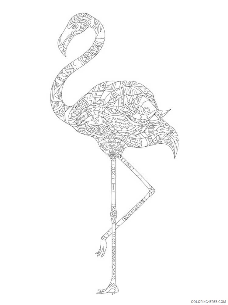 Bird Zentangle Coloring Pages zentangle flamingo 1 Printable 2020 694 Coloring4free