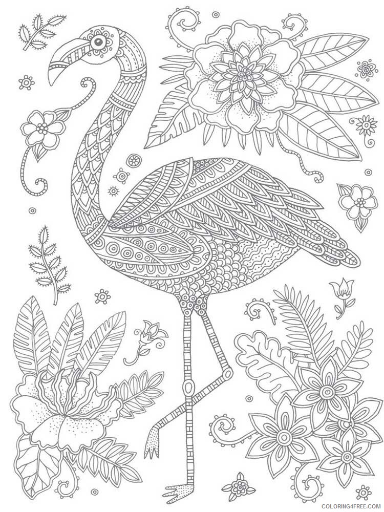 Bird Zentangle Coloring Pages zentangle flamingo 11 Printable 2020 696 Coloring4free