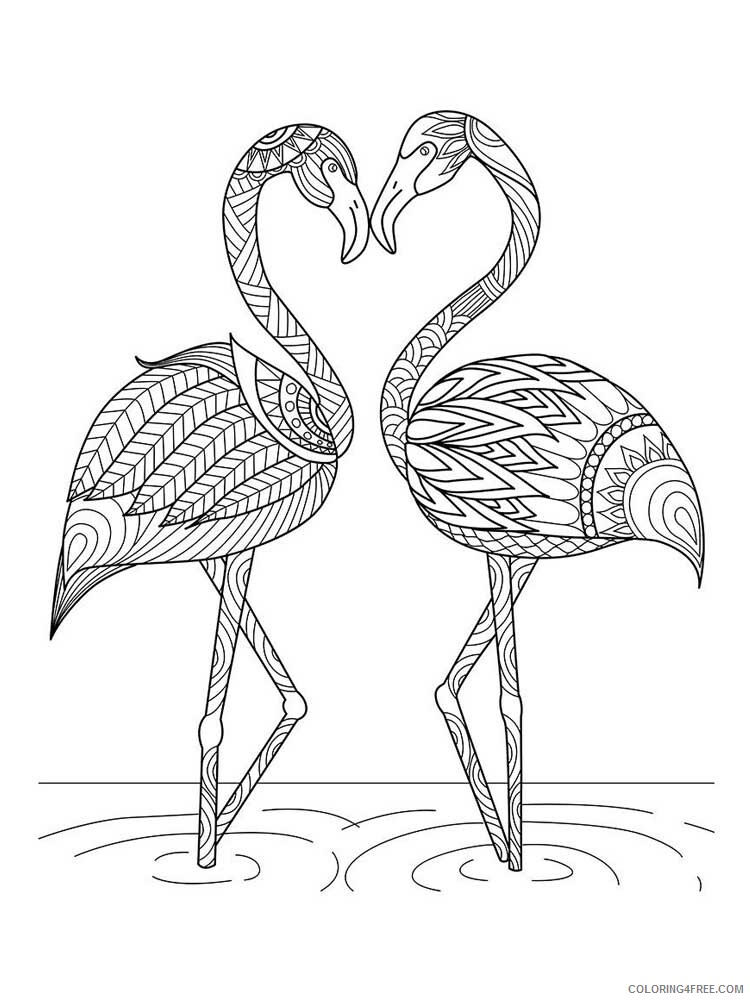 Bird Zentangle Coloring Pages zentangle flamingo 8 Printable 2020 703 Coloring4free