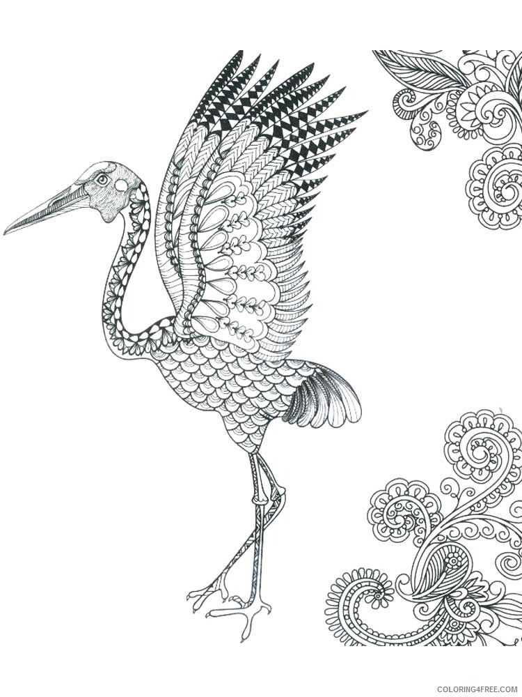 Bird Zentangle Coloring Pages zentangle heron 3 Printable 2020 705 Coloring4free