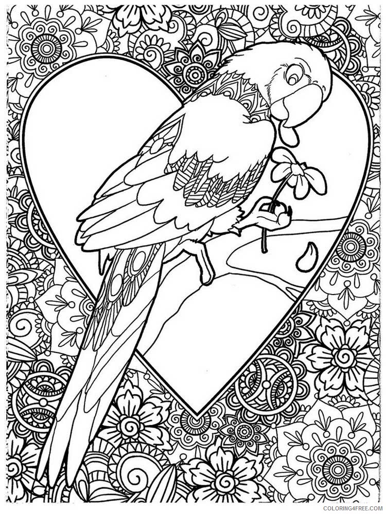 Bird Zentangle Coloring Pages zentangle parrot 1 Printable 2020 710 Coloring4free