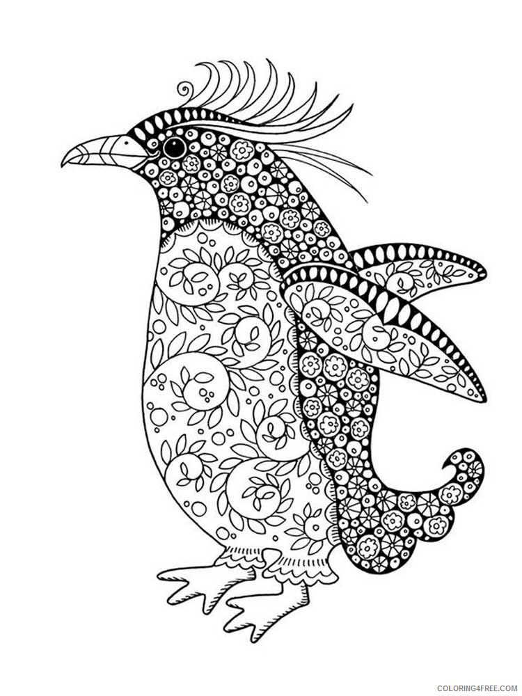Bird Zentangle Coloring Pages zentangle penguin 1 Printable 2020 736 Coloring4free