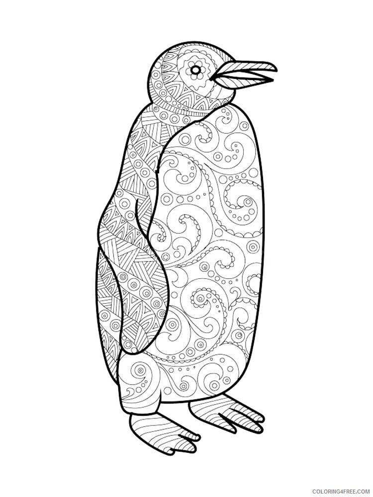 Bird Zentangle Coloring Pages zentangle penguin 10 Printable 2020 737 Coloring4free