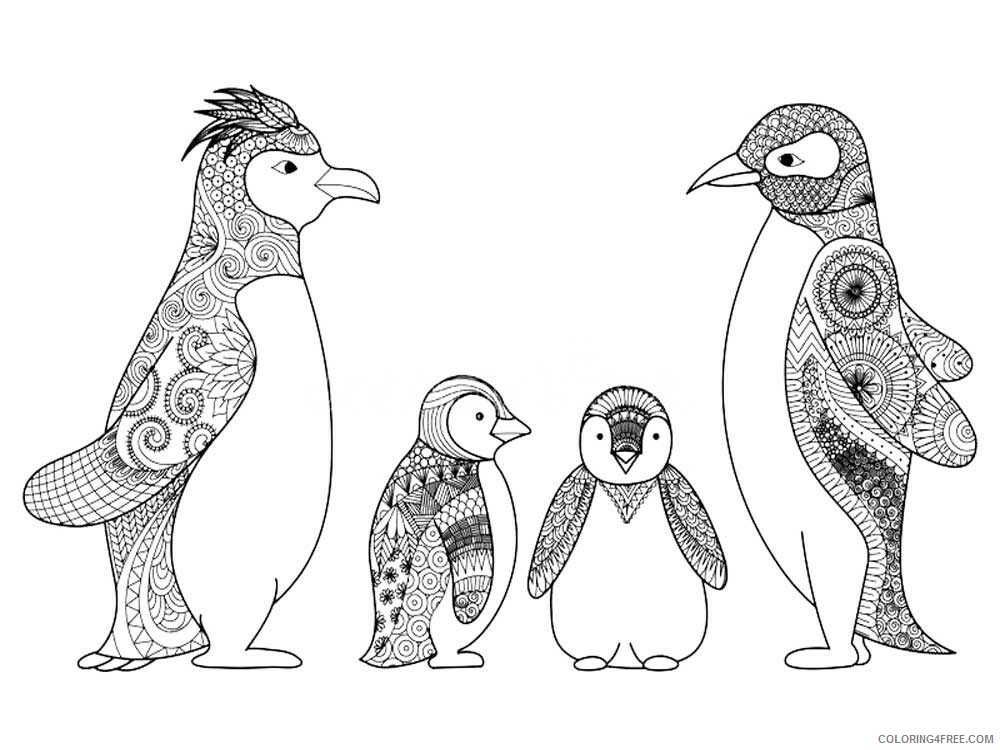 Bird Zentangle Coloring Pages zentangle penguin 11 Printable 2020 738 Coloring4free