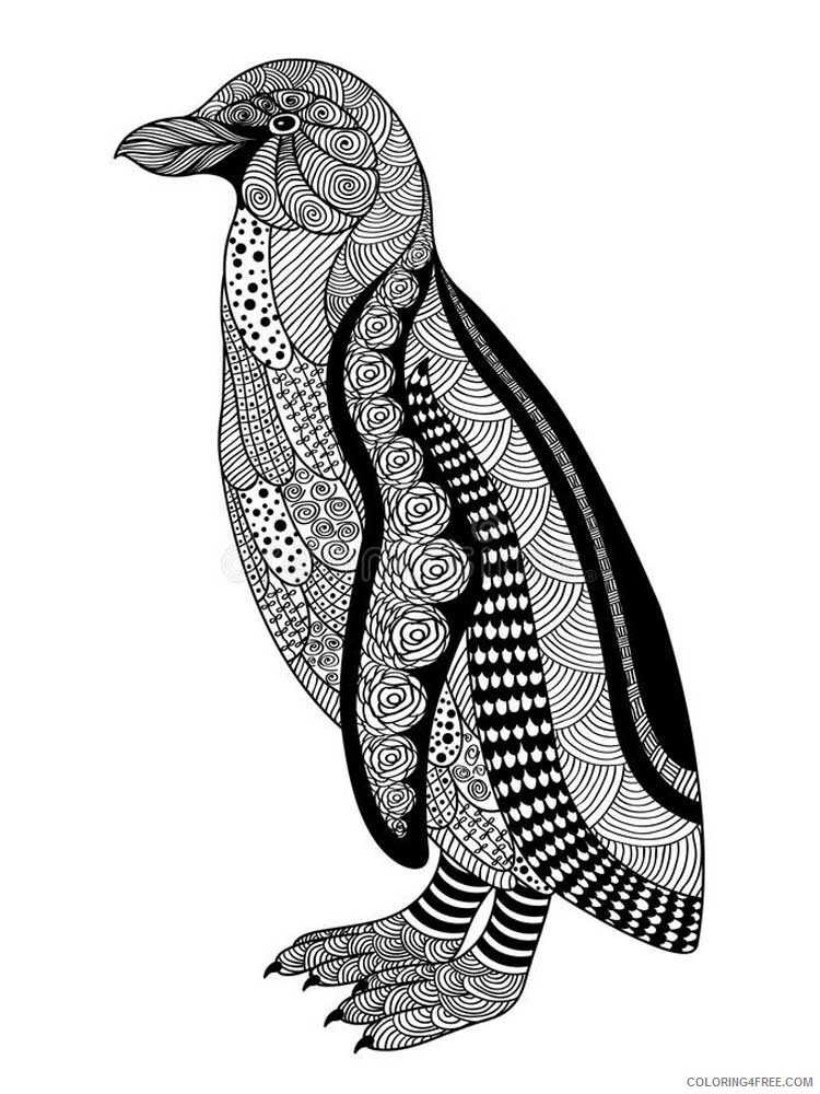 Bird Zentangle Coloring Pages zentangle penguin 12 Printable 2020 739 Coloring4free