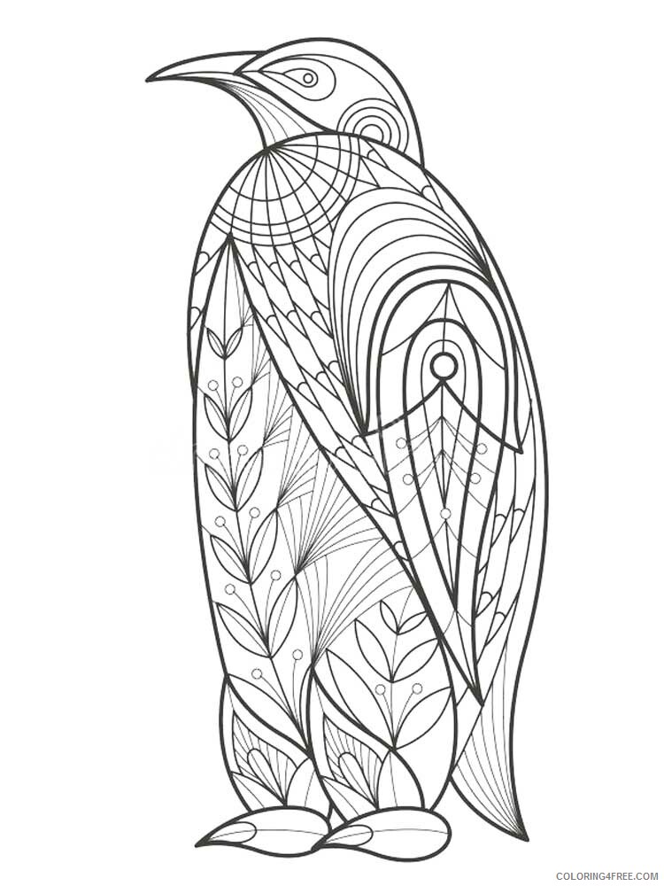 Bird Zentangle Coloring Pages zentangle penguin 3 Printable 2020 741 Coloring4free