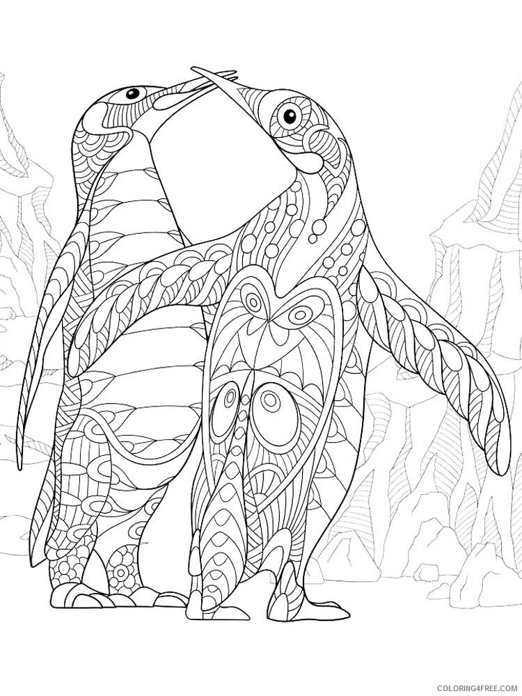 Bird Zentangle Coloring Pages zentangle penguin 8 Printable 2020 746 Coloring4free