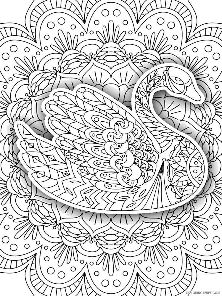 Bird Zentangle Coloring Pages zentangle swan 1 Printable 2020 749 Coloring4free