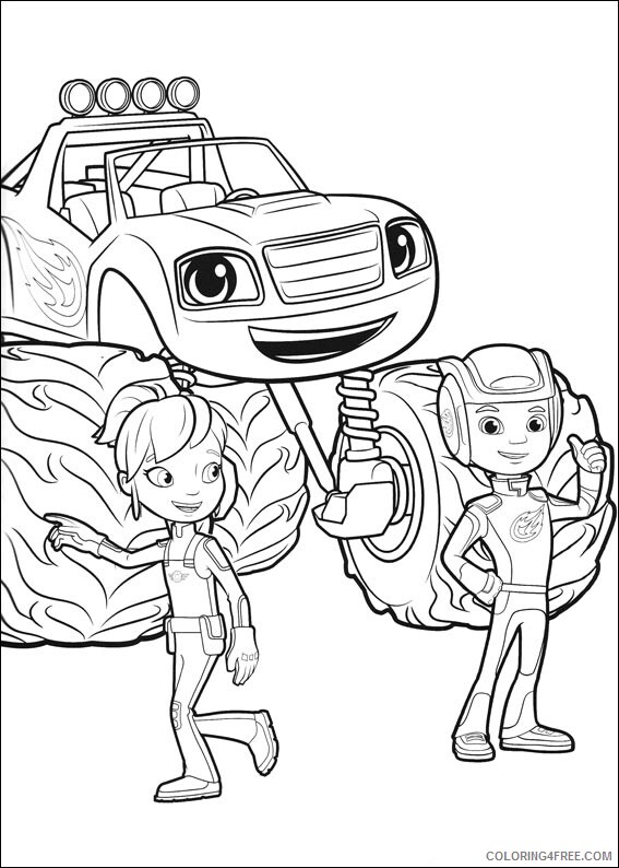 Blaze and the Monster Machines Coloring Pages TV Film aj gabby and blaze 2020 00829 Coloring4free
