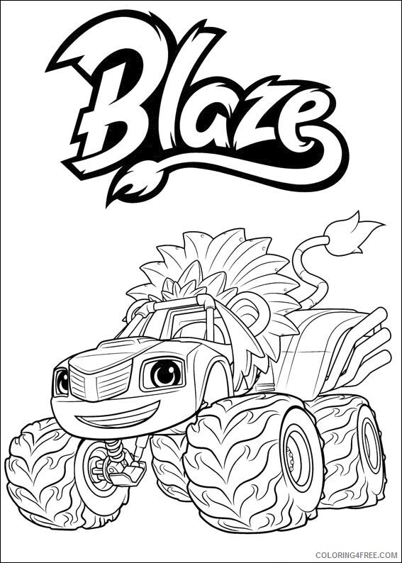 Blaze and the Monster Machines Coloring Pages TV Film blaze smiling 2020 00825 Coloring4free