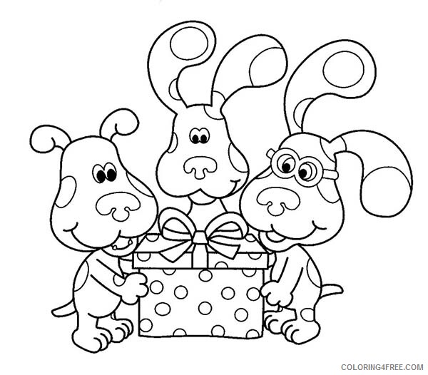 Blues Clues Coloring Pages TV Film and Friends Open a Birthday Present 2020 00877 Coloring4free