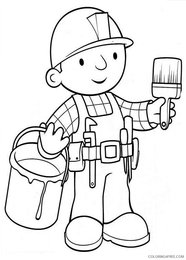 Bob the Builder Coloring Pages TV Film Ready to Paint the Wall 2020 01127 Coloring4free