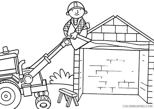 Bob the Builder Coloring Pages TV Film Scoop Helps Bob Go Up on Roof 2020 01150 Coloring4free