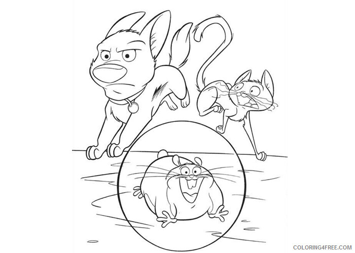 Bolt Coloring Pages TV Film Bolt Hamster and Mittens Printable 2020 01232 Coloring4free