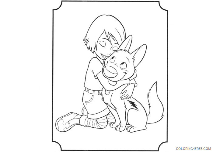 Bolt Coloring Pages TV Film Bolt and girl Printable 2020 01193 Coloring4free