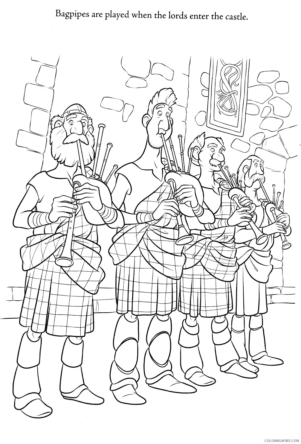 Brave Coloring Pages TV Film Brave Bagpipes Printable 2020 01401 Coloring4free