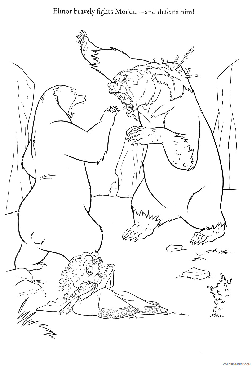 Brave Coloring Pages TV Film Brave Elinor fights Printable 2020 01402 Coloring4free