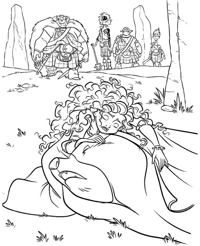 Brave Coloring Pages TV Film Brave Merida mourns Printable 2020 01406 Coloring4free