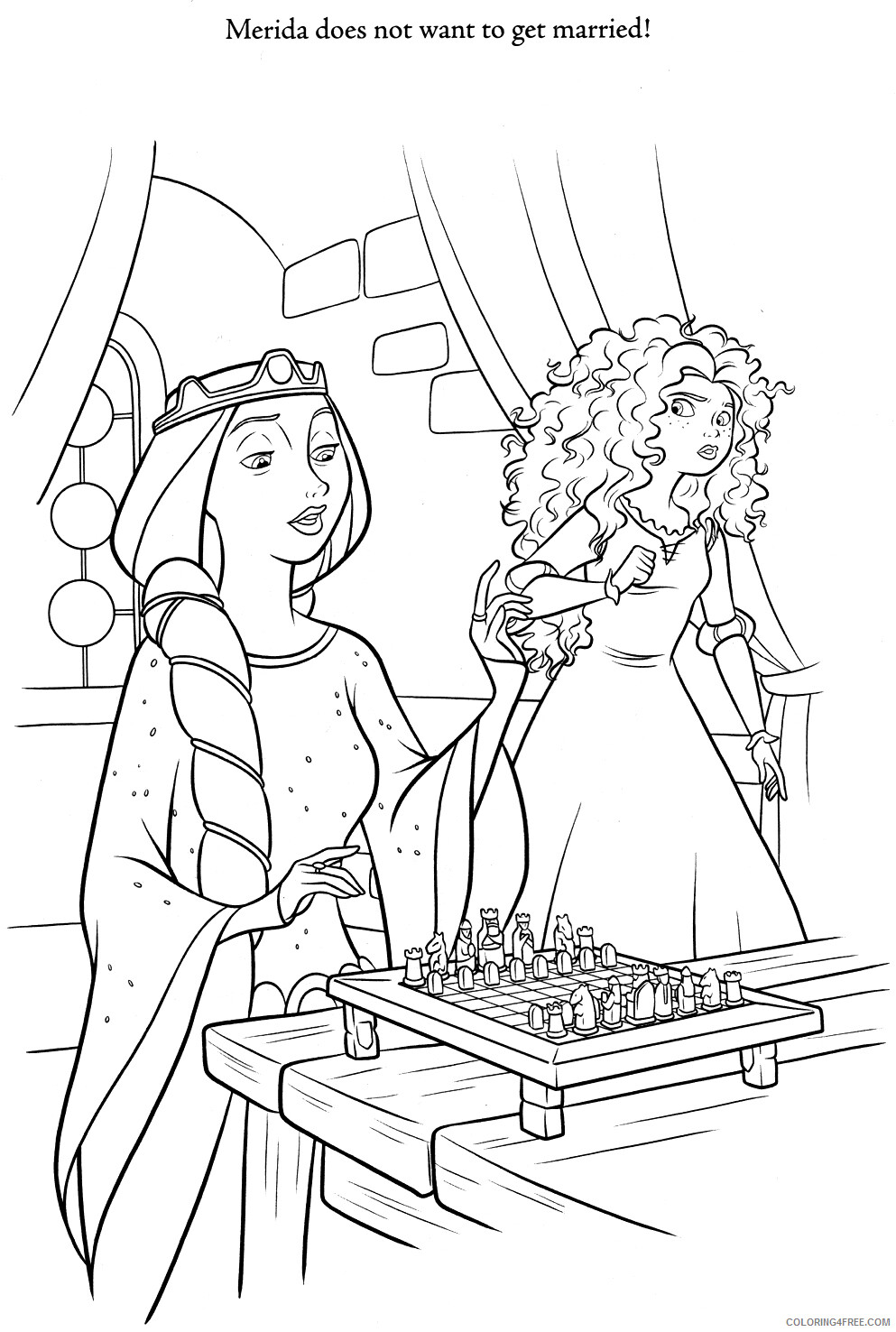 Brave Coloring Pages TV Film Brave Merida says no Printable 2020 01407 Coloring4free