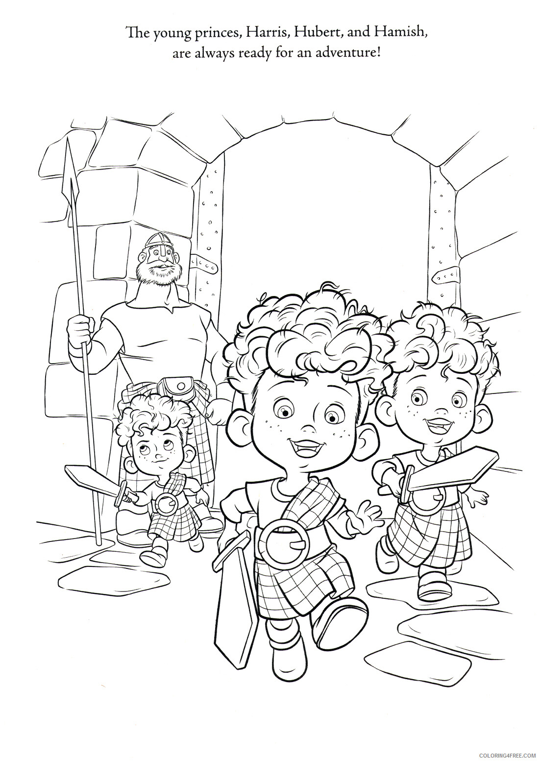 Brave Coloring Pages TV Film Brave Meridas brothers Printable 2020 01408 Coloring4free