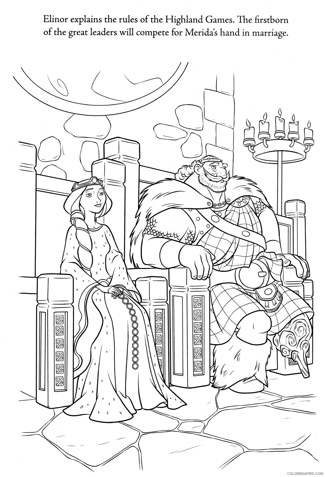 Brave Coloring Pages TV Film Brave Royalty Printable 2020 01413 Coloring4free