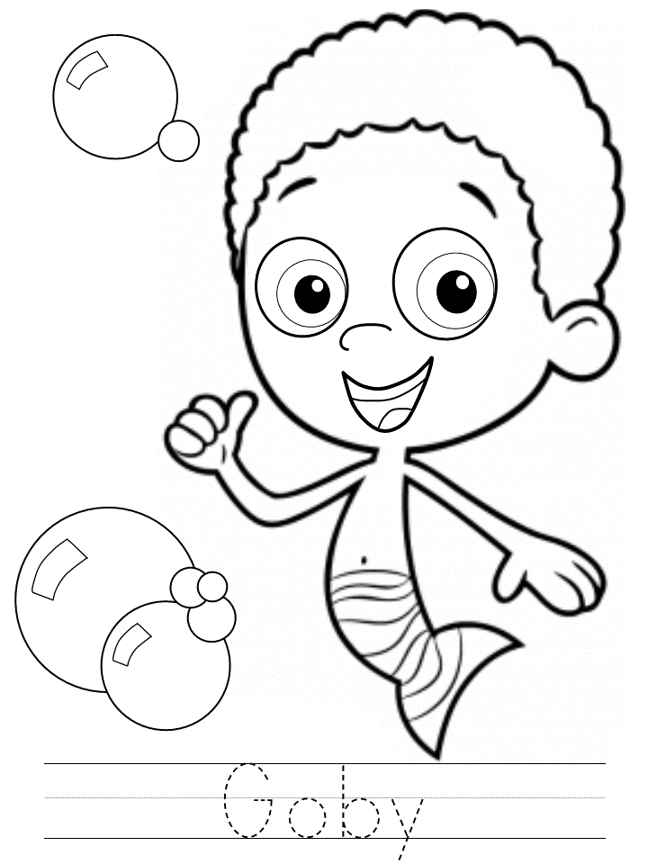Bubble Guppies Coloring Pages TV Film goby trace Printable 2020 01679 Coloring4free