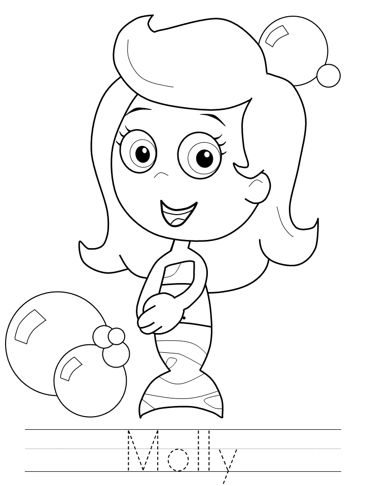 Bubble Guppies Coloring Pages TV Film molly trace Printable 2020 01691 Coloring4free
