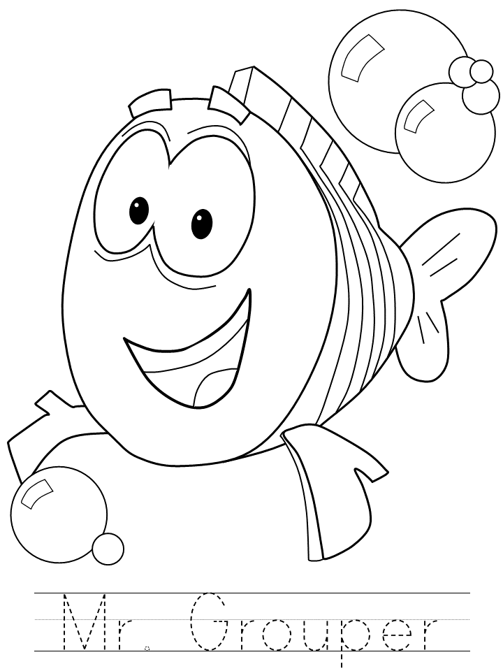 Bubble Guppies Coloring Pages TV Film mr grouper trace Printable 2020 01697 Coloring4free