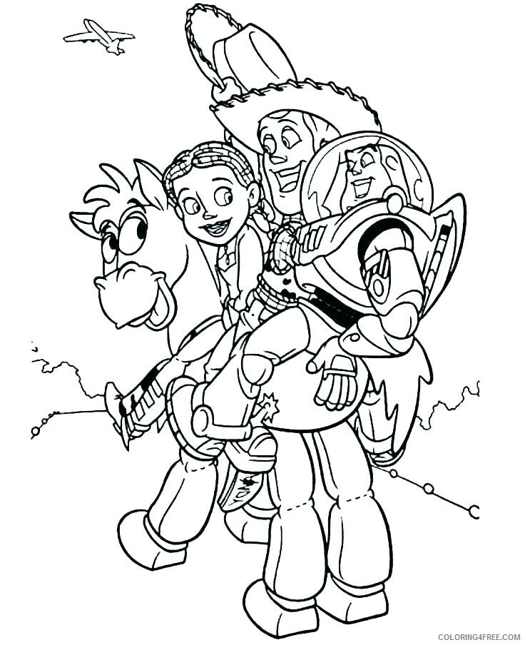 Buzz Lightyear Coloring Pages TV Film Woody Jessie Buzz Riding Bullseye 2020 01756 Coloring4free