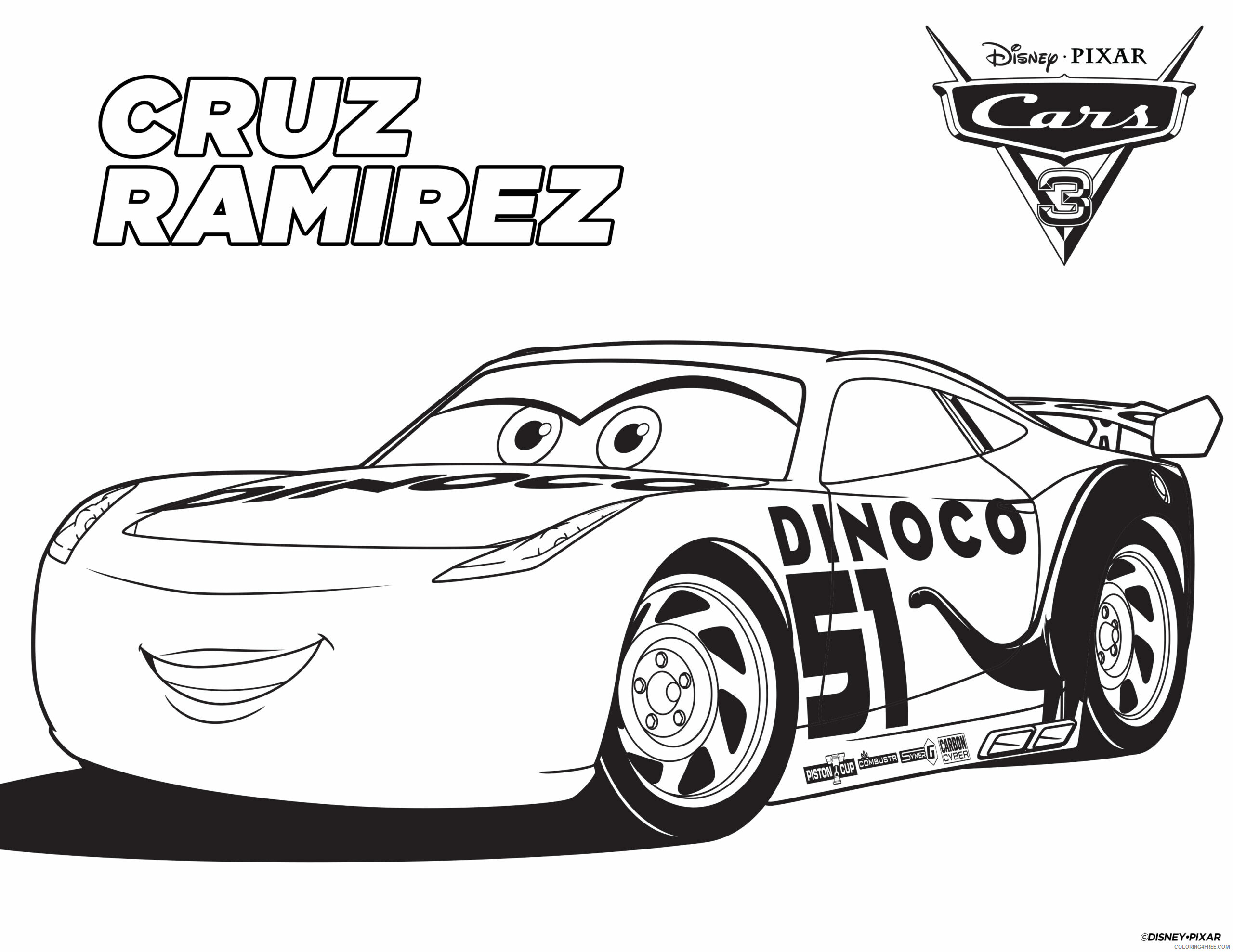 Cars Coloring Pages TV Film Cars Cruz Ramirez Printable 2020 01929 Coloring4free