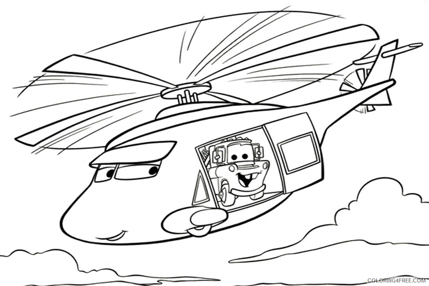Cars Coloring Pages TV Film Cars Helicopter Printable 2020 01931 Coloring4free