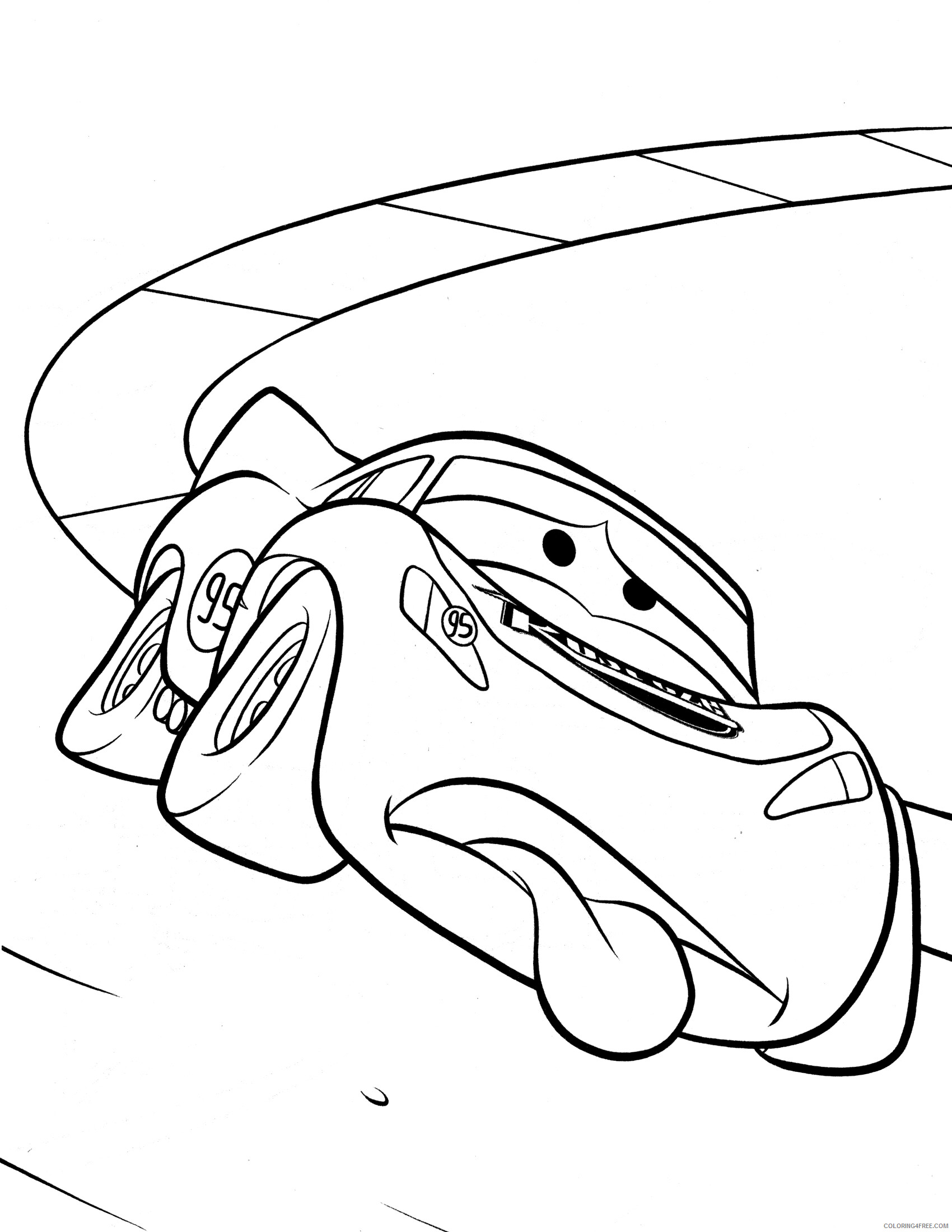 Cars Coloring Pages TV Film disney pixar cars lovely lightning mcqueen 2020 01787 Coloring4free