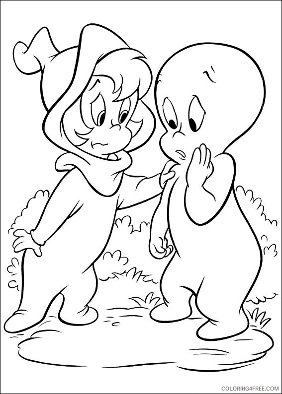 Casper Coloring Pages TV Film sad wendy and casper Printable 2020 01994 Coloring4free