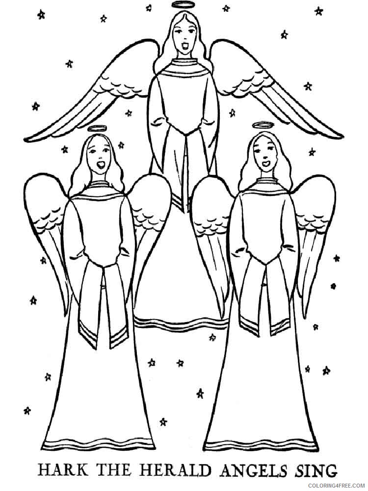 Christmas Angel Coloring Pages Printable 2020 140 Coloring4free