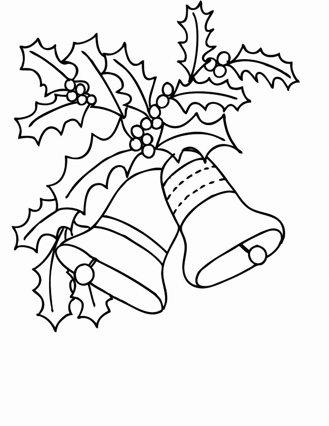 Christmas Bells Coloring Pages Holly and Bells Christmas Printable 2020 165 Coloring4free