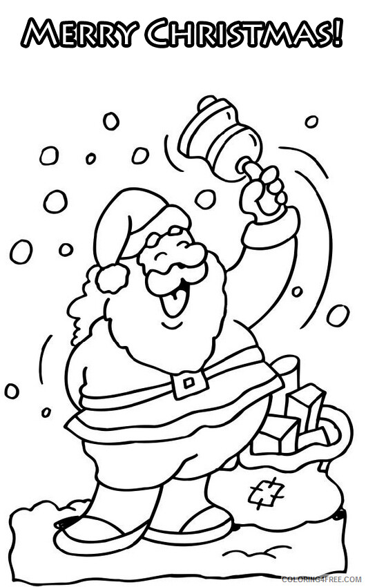 Christmas Bells Coloring Pages Santa Bells Merry Christmas Printable 2020 167 Coloring4free