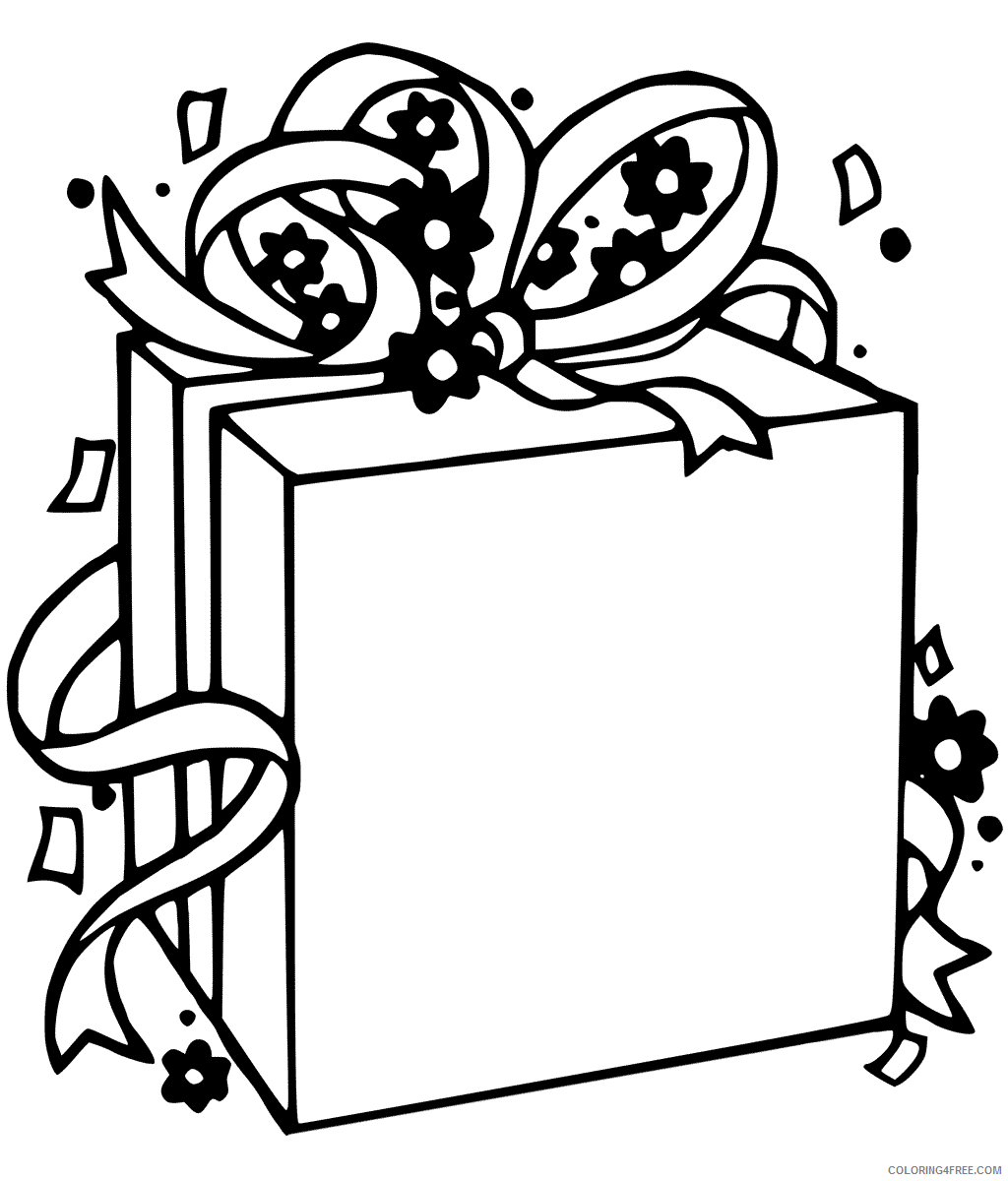 Christmas Coloring Pages Blank Christmas Present Printable 2020 006 Coloring4free