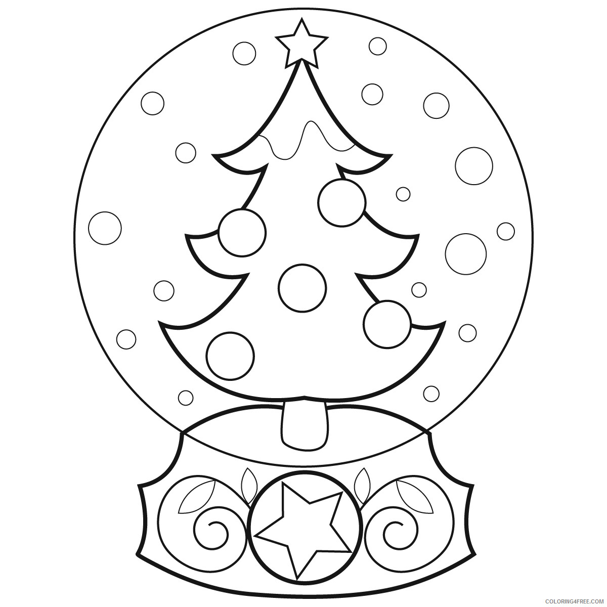 Christmas Coloring Pages Christmas Snowglobe Printable 2020 061 Coloring4free