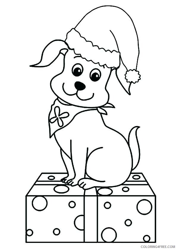 Christmas Coloring Pages Cute Puppy For Christmas Printable 2020 069 Coloring4free