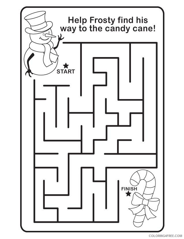 Christmas Coloring Pages Easy Christmas Maze for Preschoolers Printable 2020 073 Coloring4free