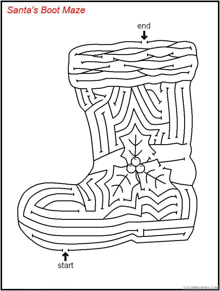 Christmas Coloring Pages Easy Mazes for Christmas Printable 2020 074 Coloring4free