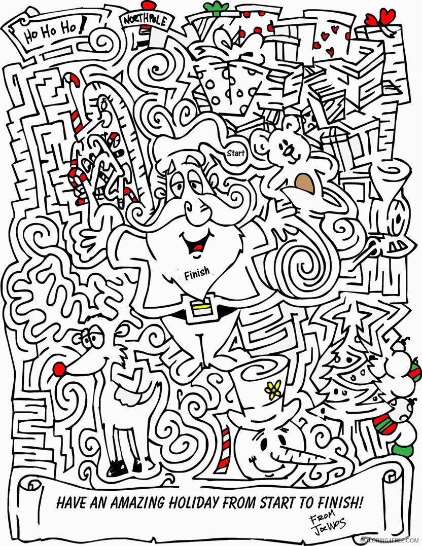 Christmas Coloring Pages Fun Christmas Maze Games Printable 2020 080 Coloring4free
