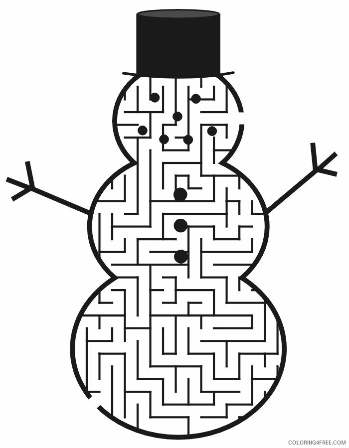 Christmas Coloring Pages Snowman Christmas Maze to Print Printable 2020 096 Coloring4free