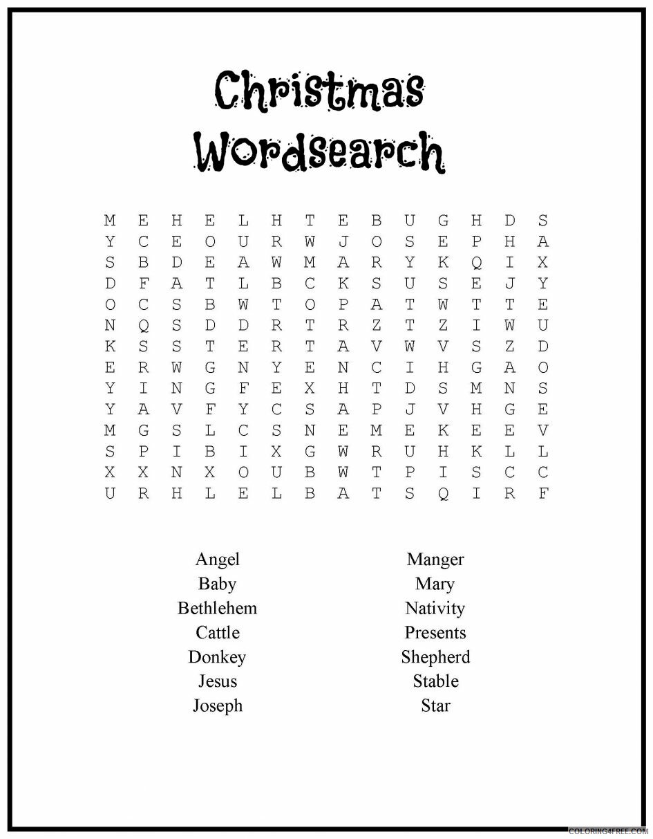 Christmas Coloring Pages Wordsearch Christmas Games Printable 2020 099 Coloring4free